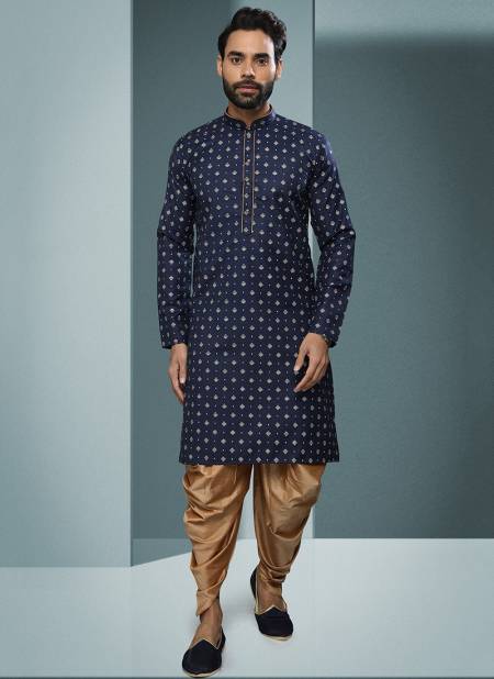 Blue Colour Vol 27 New Latest Designer Party Wear Cotton Kurta Peshawari Collection 1573